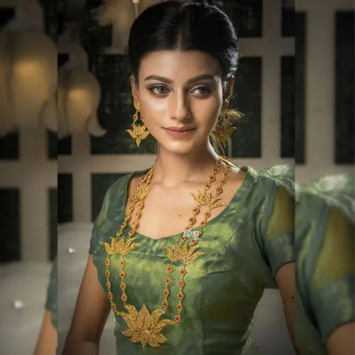 Lotus Blossom Long Necklace Set