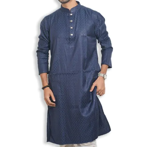 Royal Blue Jacquard Punjabi