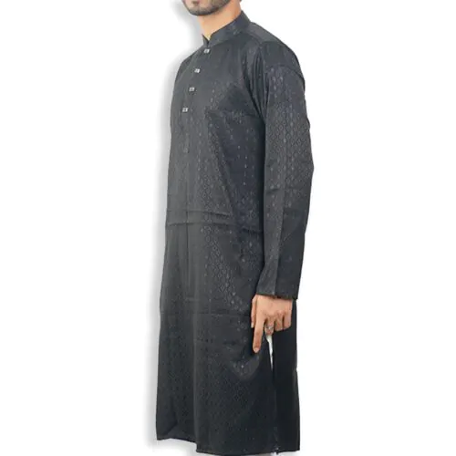 Elegant Black Jacquard Punjabi-42