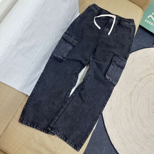 Denim Cargo Joggers (Black Acid)