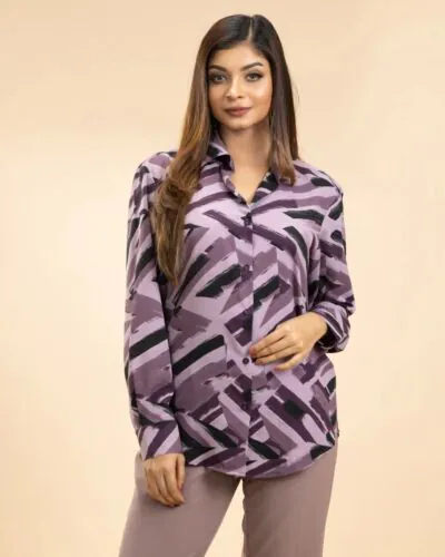 IZAVA Printed Shirt Mauve-L