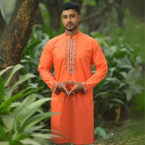 Sunset Ember Embroidered Punjabi-M