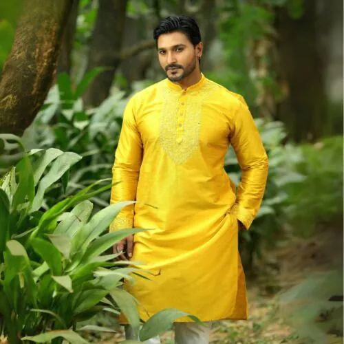 Golden Glory Embroidered Punjabi-XL