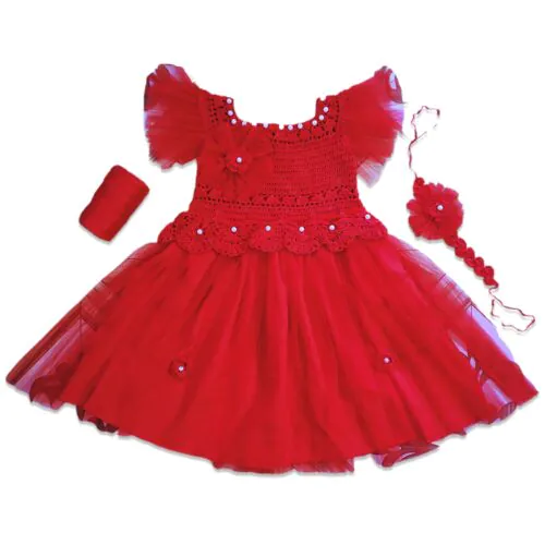 Scarlet Blossom Baby Frock