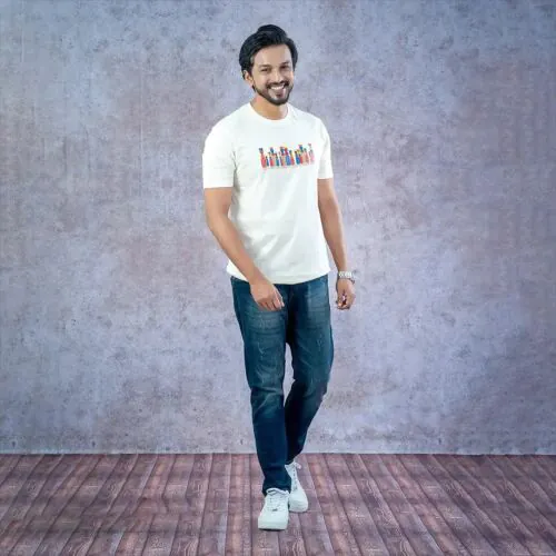 Colorful Unity Cotton T-Shirt-White