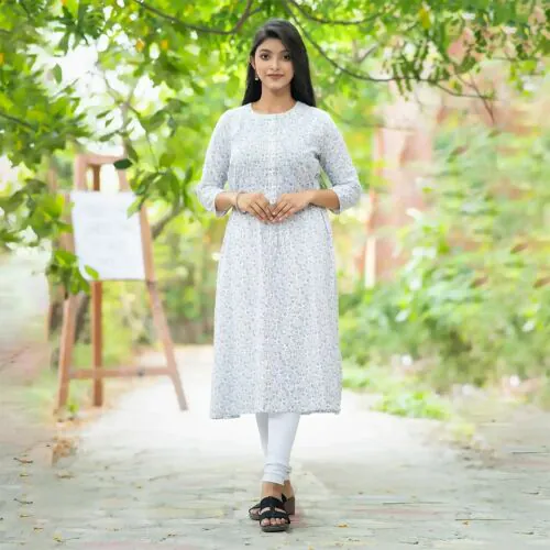 Ethereal Elegance White Printed Kamiz-L