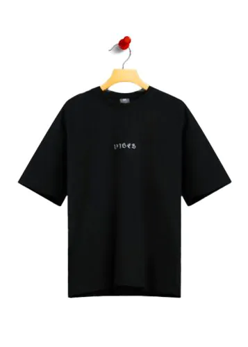 Solid Black Drop Shoulder-XL
