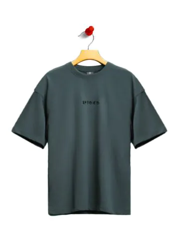 Solid Cadet Blue Drop Shoulder-L
