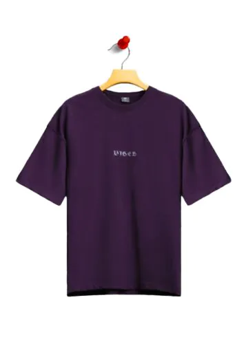 Solid Purple Drop Shoulder-2XL