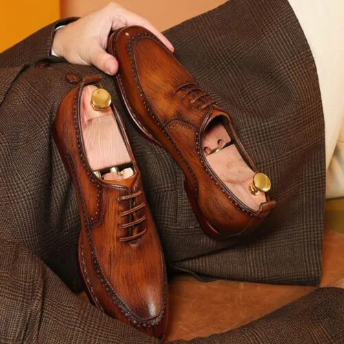  Premium Italian Patina Oxford Wooden Brown-44