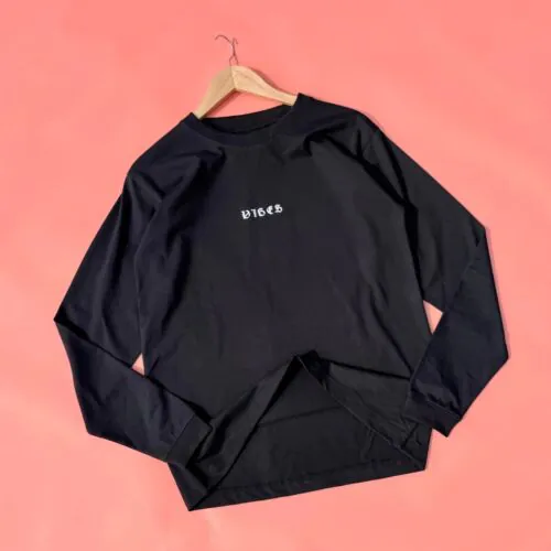 Regular Black Full Sleeve T-shirt-L