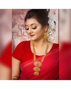 Golden Elegance Long Necklace Set