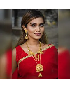 Majestic Golden Temple Necklace Set