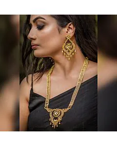 Golden Cascade Pendant Necklace Set