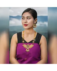 Golden Elegance Peacock Necklace Set