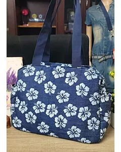 Gardenia Bag-Denim Blue & Floral Print 