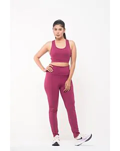 Bra and Leggings Set-Deep Magenta
