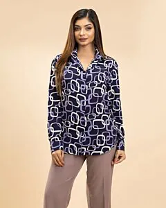 IZAVA Printed Shirt Midnight Blue