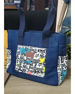 Cinderella Bag-Denim Sky Blue & Floral Print