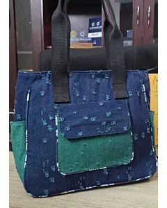 Cinderella Bag-Denim Blue & Green 