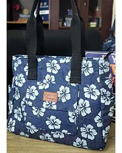 Cinderella Bag-Denim Blue & Floral Print