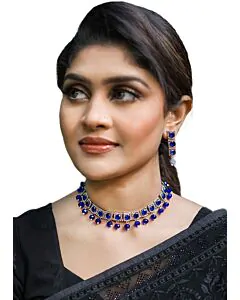 Sapphire Elegance Choker Set