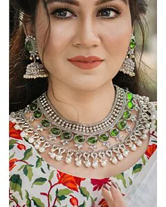 Emerald Grace Statement Necklace Set