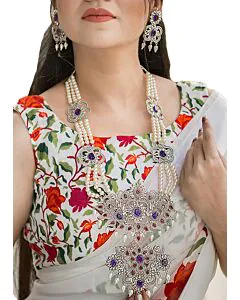 Royal Amethyst Pearl Har Set
