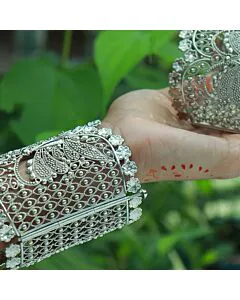 Floral Reverie: Silver Filigree Bangles