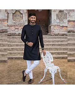 Imperial Ebony Black Panjabi 