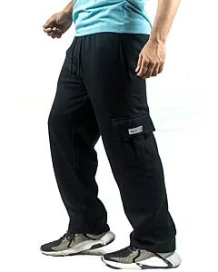 Black Baggy Cargo Sweatpants