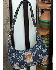 Maria Bag-Denim Nakshi Print