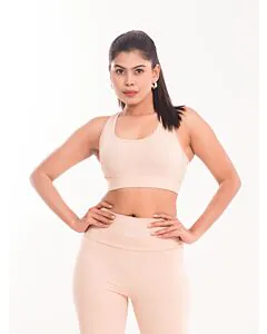Premium Sports Bra-Soft Nude Beige