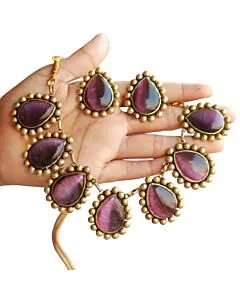 Royal Purple Teardrop Necklace Set