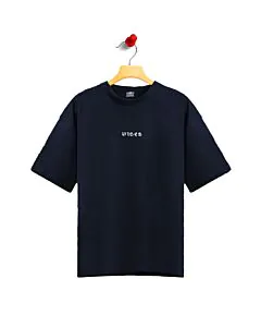 Solid Navy Drop Shoulder