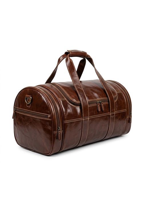 Vintage Genuine Leather Travel Duffle Gym Bag
