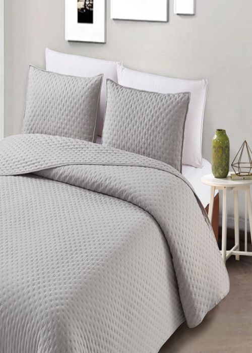Grey Pinsonic Quilted Bedspread Set - King size Price