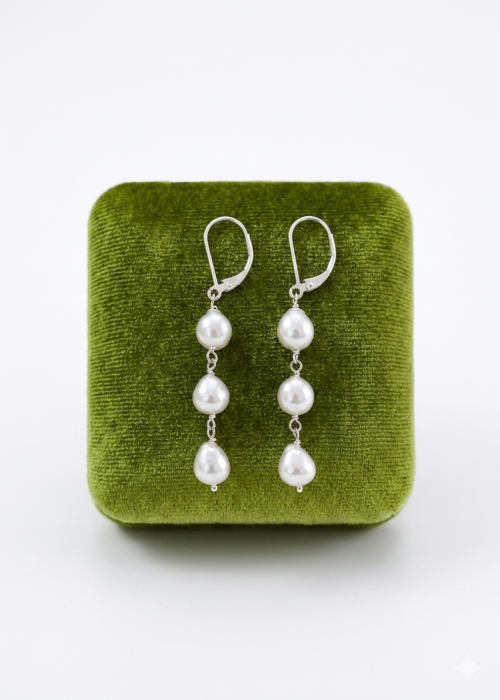 925 Sterling Silver Natural Baroque Freshwater Pearl Drop Earrings