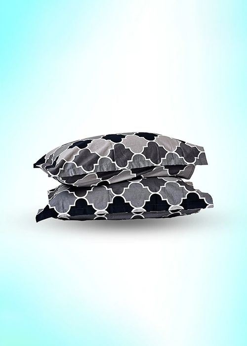 Black Cotton Moroccan Cushion Cover Set