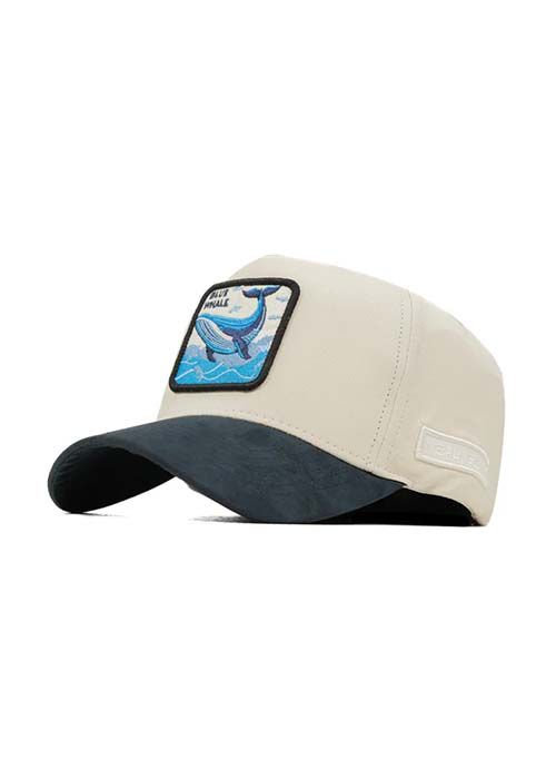 Beige Cotton Graphic Patch Casual Curved Cap