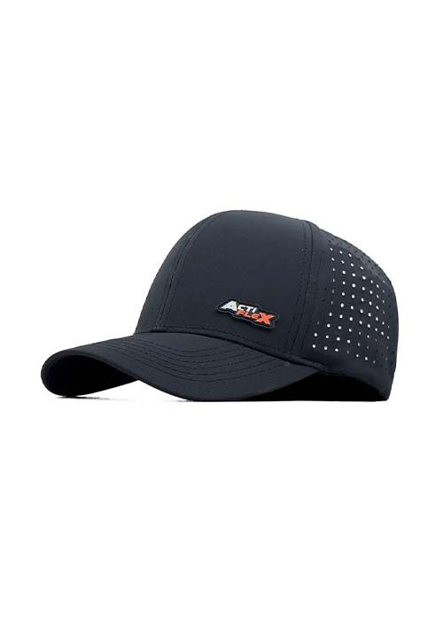 Black ActiFlex Polyester Ventilated Sports Cap