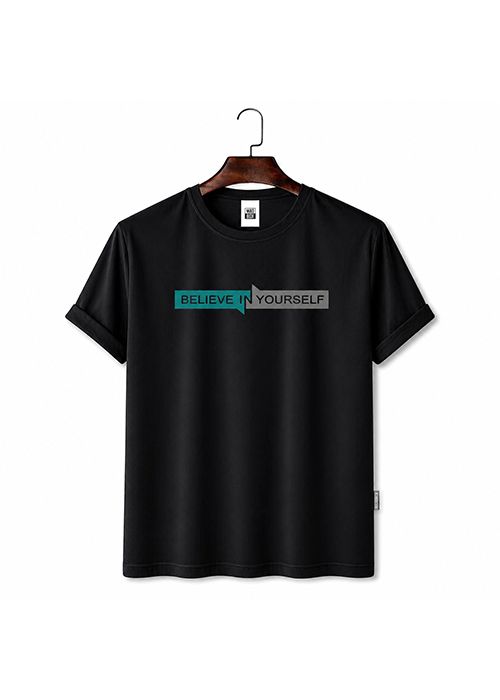 Black Believe Typography Casual T-Shirt