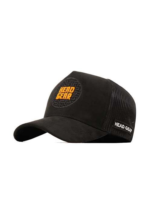 Black Mesh Cotton Embroidered Logo Casual Cap