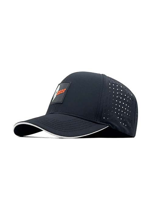 Black Polyester Ventilated Patch Sports Cap