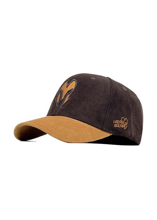 Brown Corduroy Baseball Cap with Contrast Visor