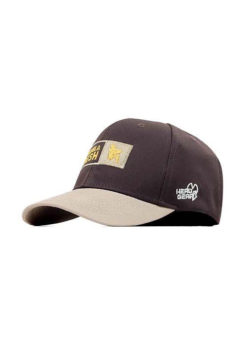Brown Cotton Colorblock Casual Curved Cap
