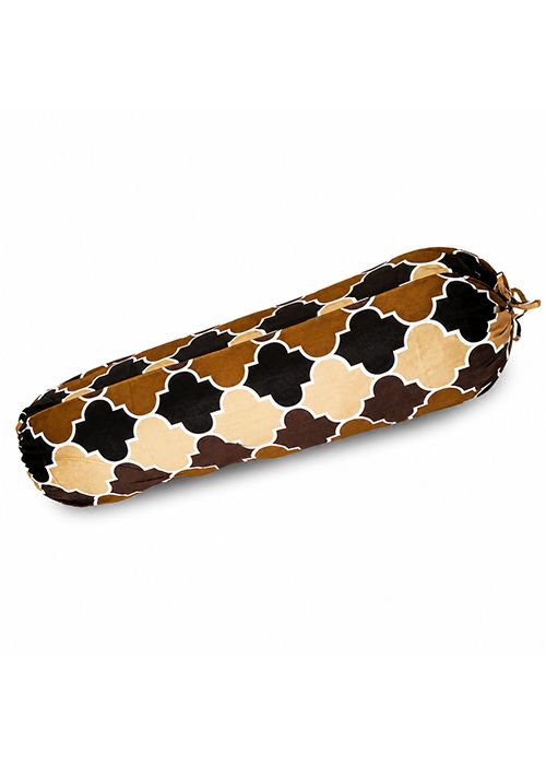 Brown Moroccan Print Cotton Bolster Cover
