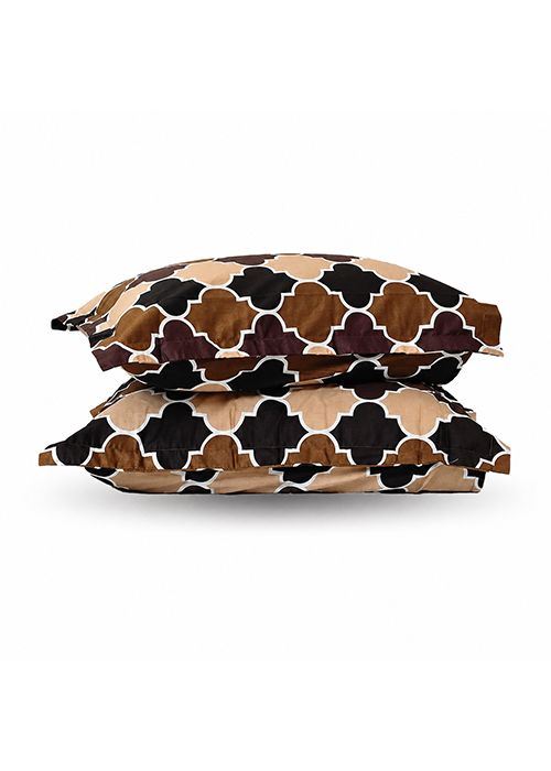 Brown Cotton Moroccan Cushion Cover Set