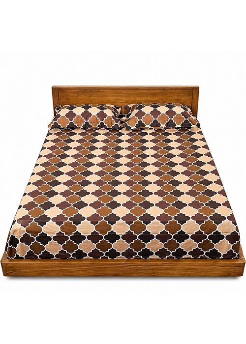 Brown Moroccan Print Cotton Bedsheet Set