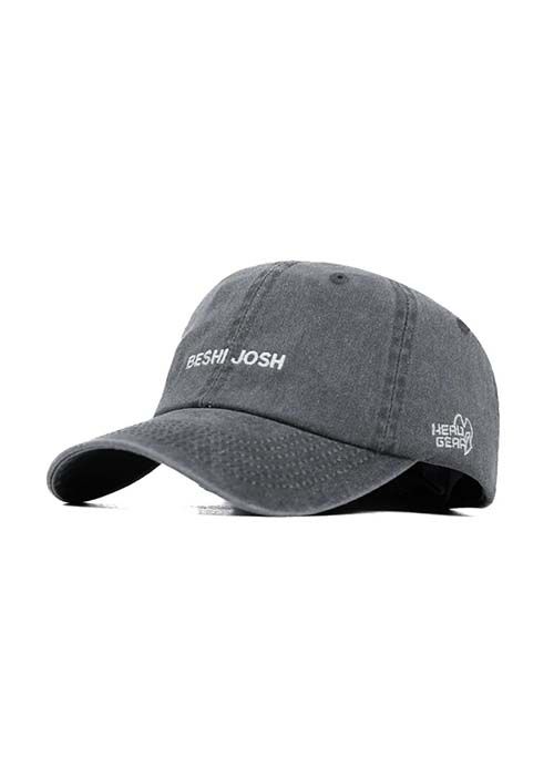 Charcoal Grey Cotton Printed Casual Curved Cap